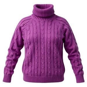 Preswick & Moore Cableknit Turtleneck Sweater NWT Size Petite Small